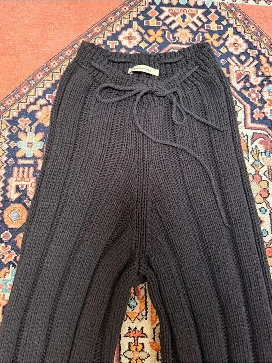 PALOMA WOOL Rare Black Drawstring Cotton Knit Pants Size Small - Picture 4 of 8